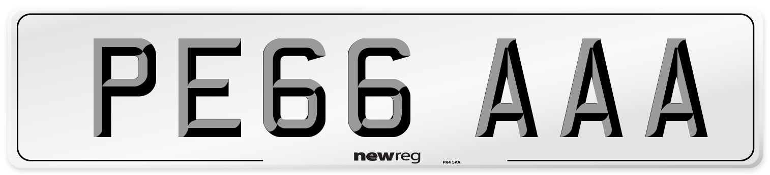PE66 AAA Number Plate from New Reg